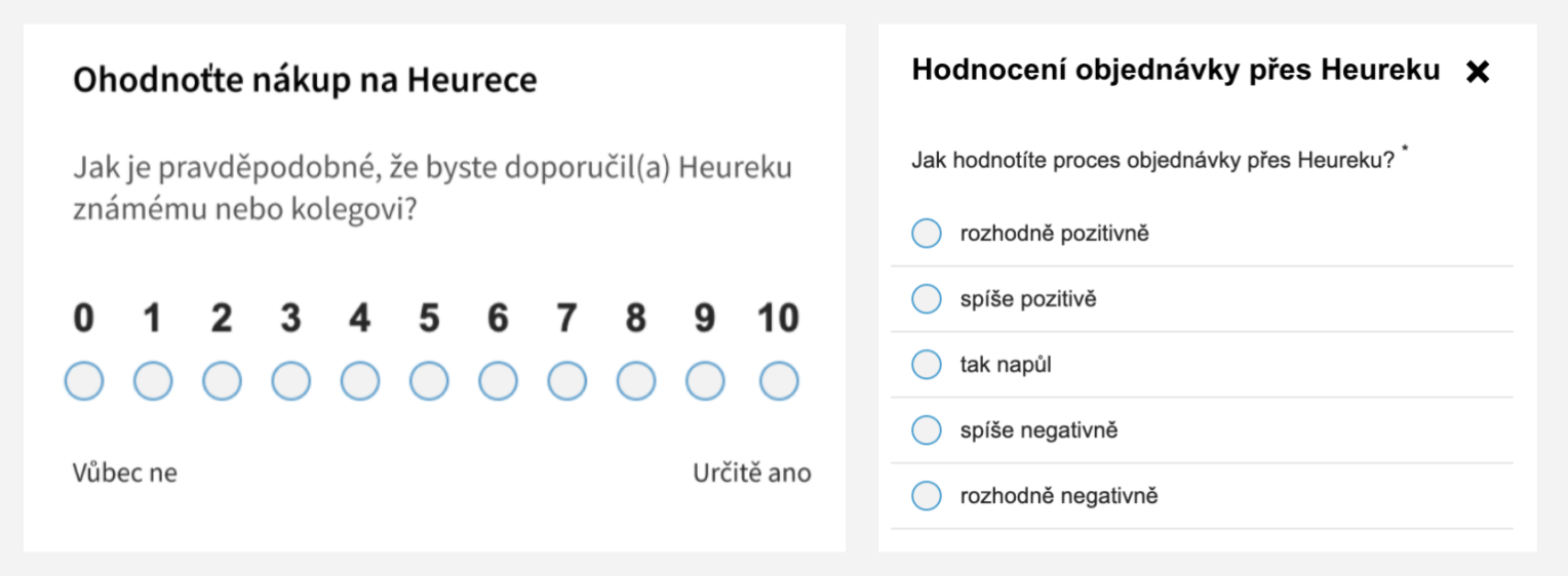 Obrázek 3: Vlevo verze, která respondenty mátla. Vpravo je upravená otázka.